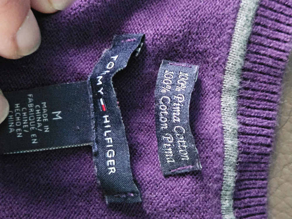Tommy Hilfiger Purple V-Neck Sweater image indicator(3)