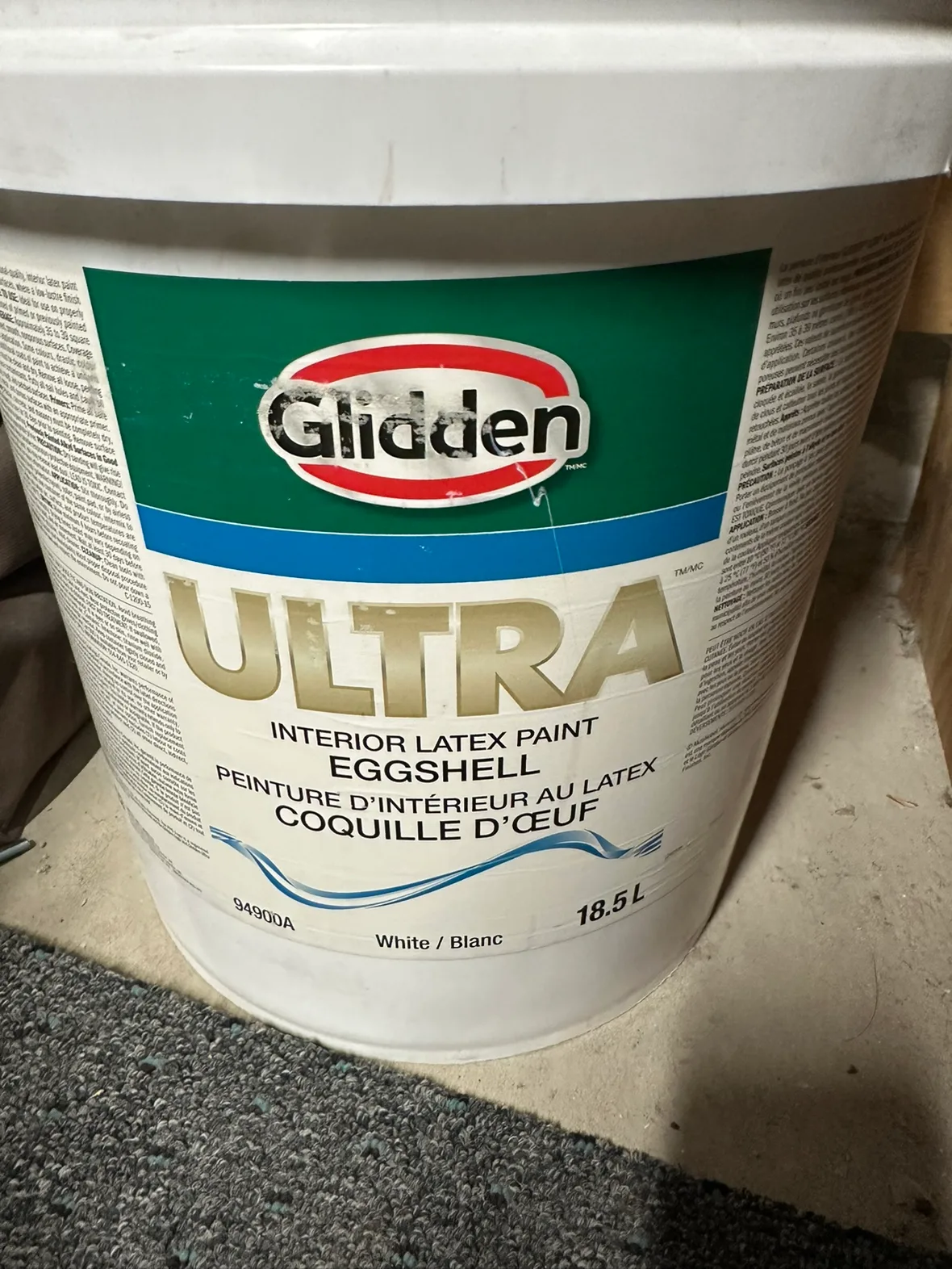🥕Glidden Ultra Interior Latex Paint Eggshell White 18.5L thumbnail