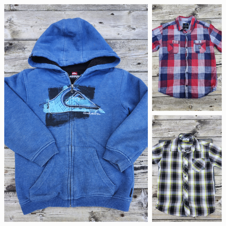 Boys Quiksilver hoodie & button up shirts