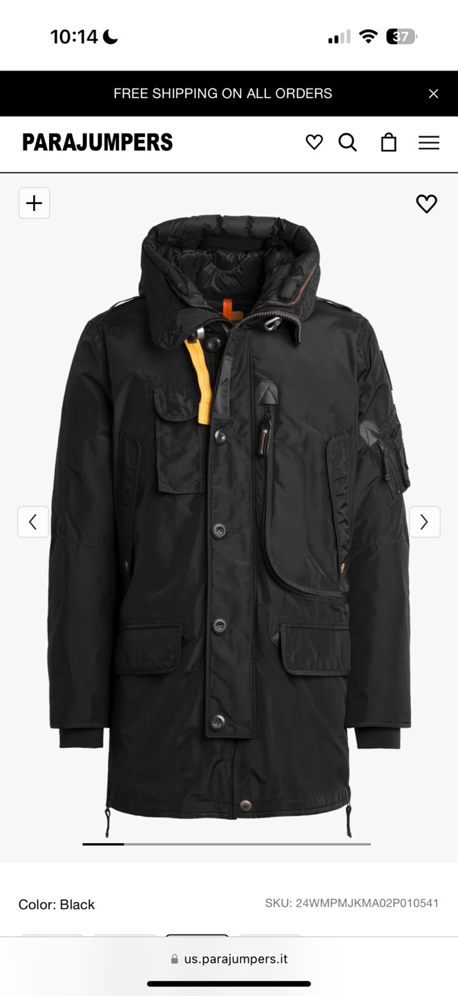 Parajumpers Masterpiece Series Black Winter Jacket