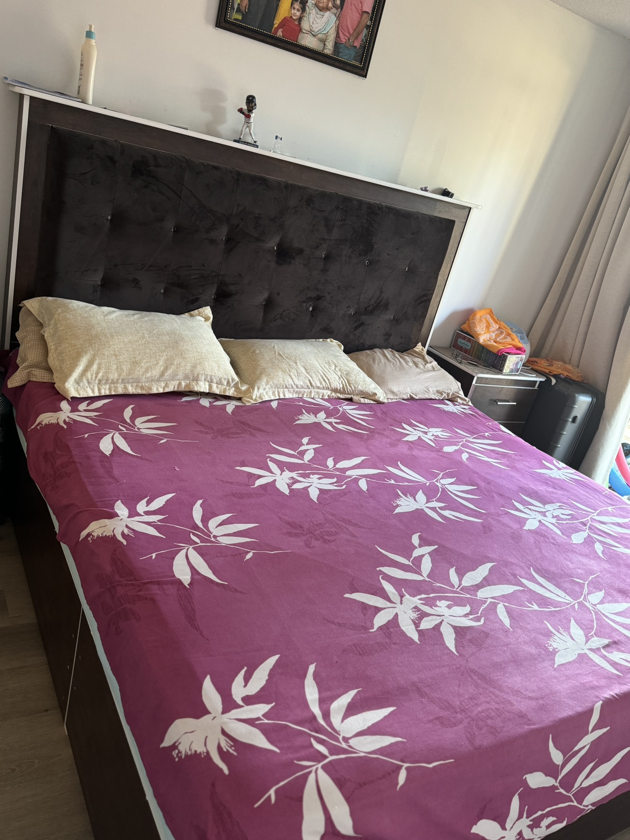King Size Bed Frame with Storage and night stand