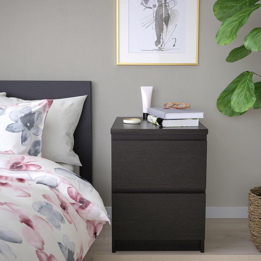 2 IKEA MALM 2-Drawer Nightstand set of two