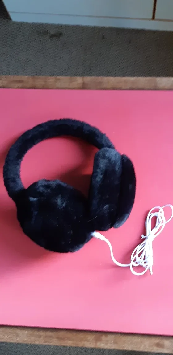 Soft fluffy earmuff headphones thumbnail