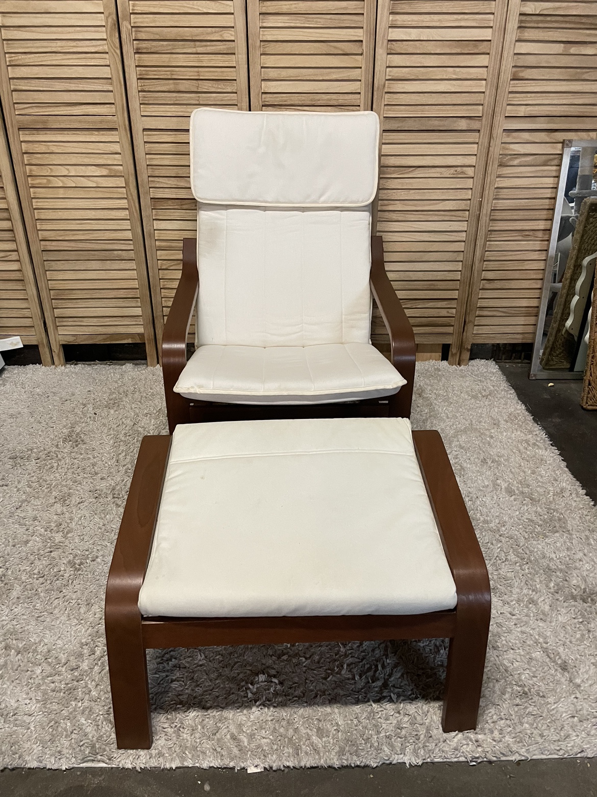 IKEA Poang Armchair and Ottoman
