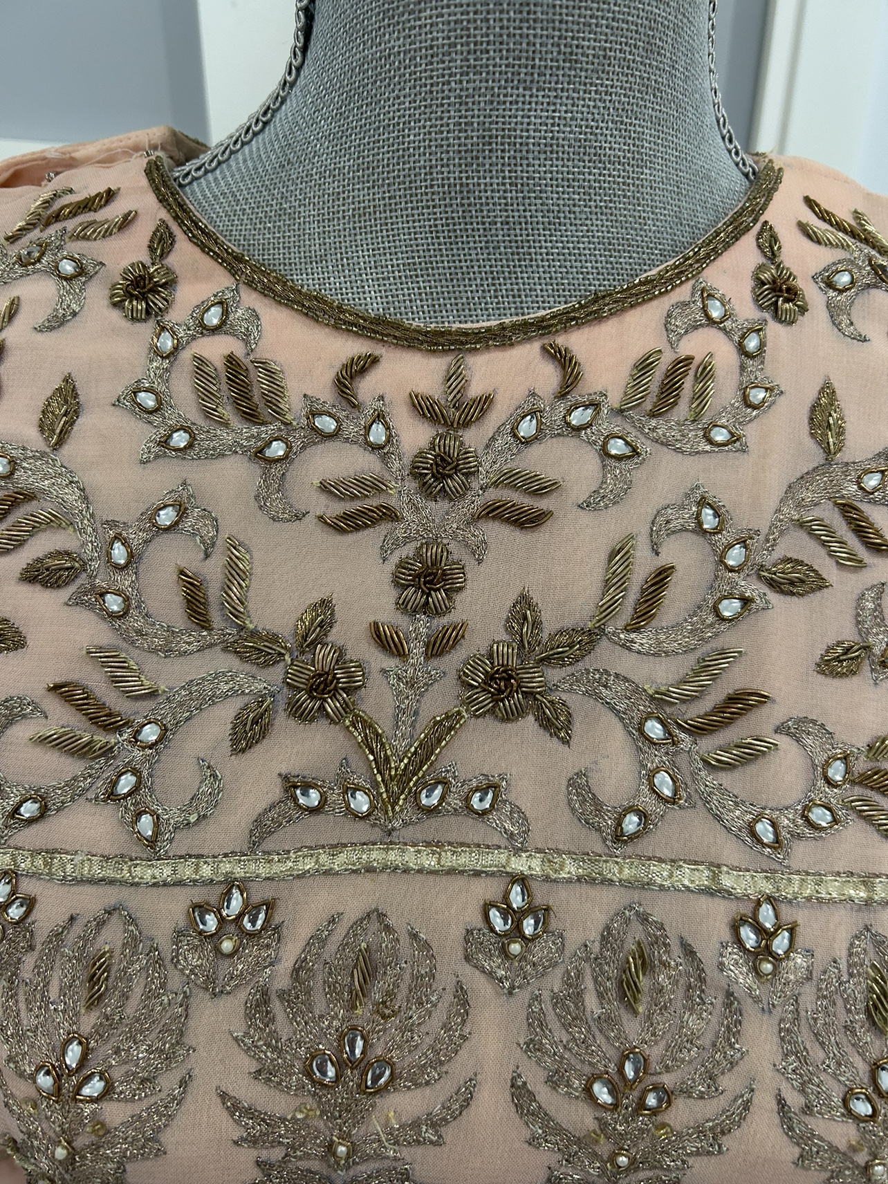 Peach Embroidered  Salwar Kameez with Dupatta - photo 4