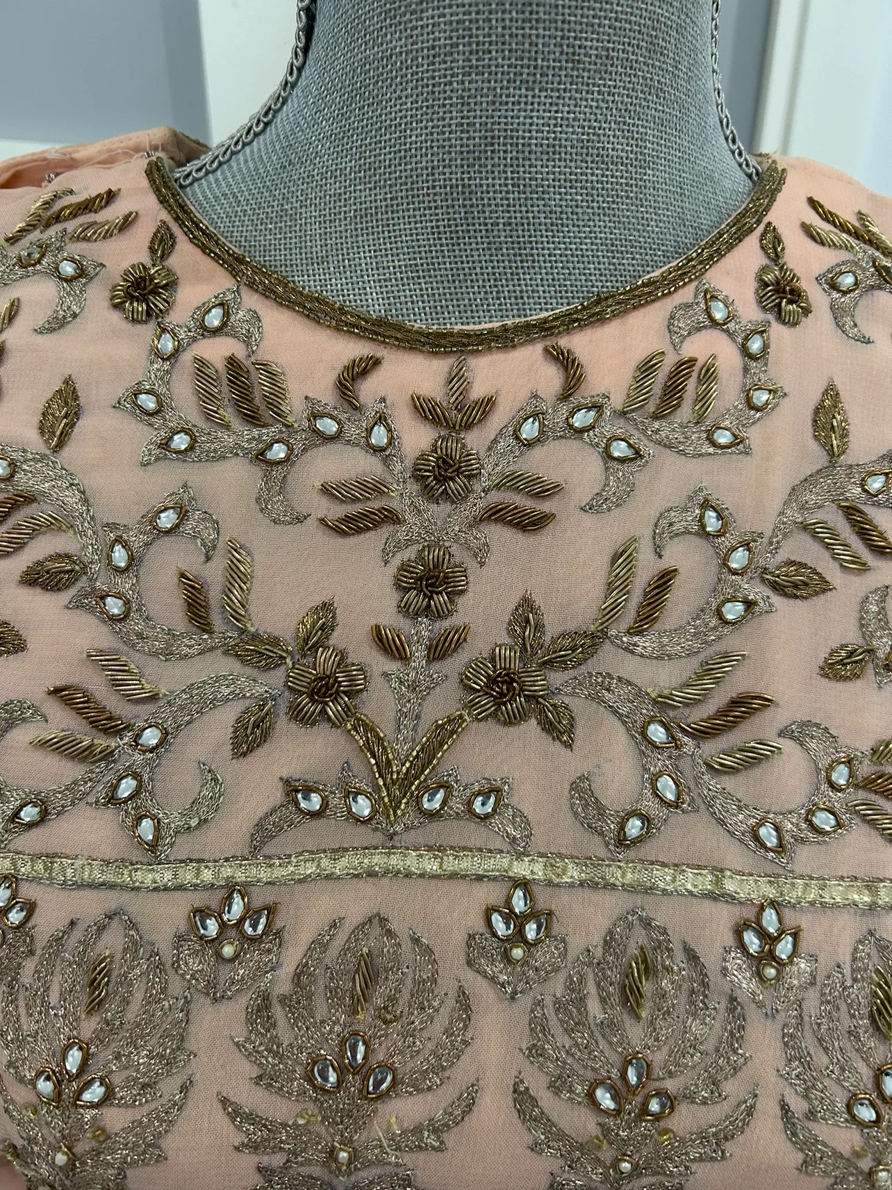 Peach Embroidered  Salwar Kameez with Dupatta image indicator(4)