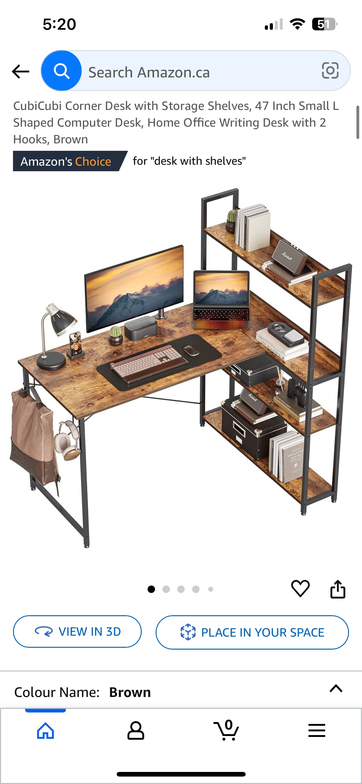 Corner Desk with Shelves