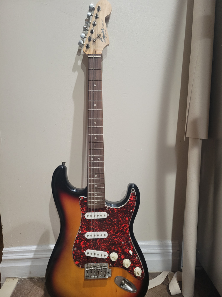 Squier by Fender Strat Electric Guitar with Case