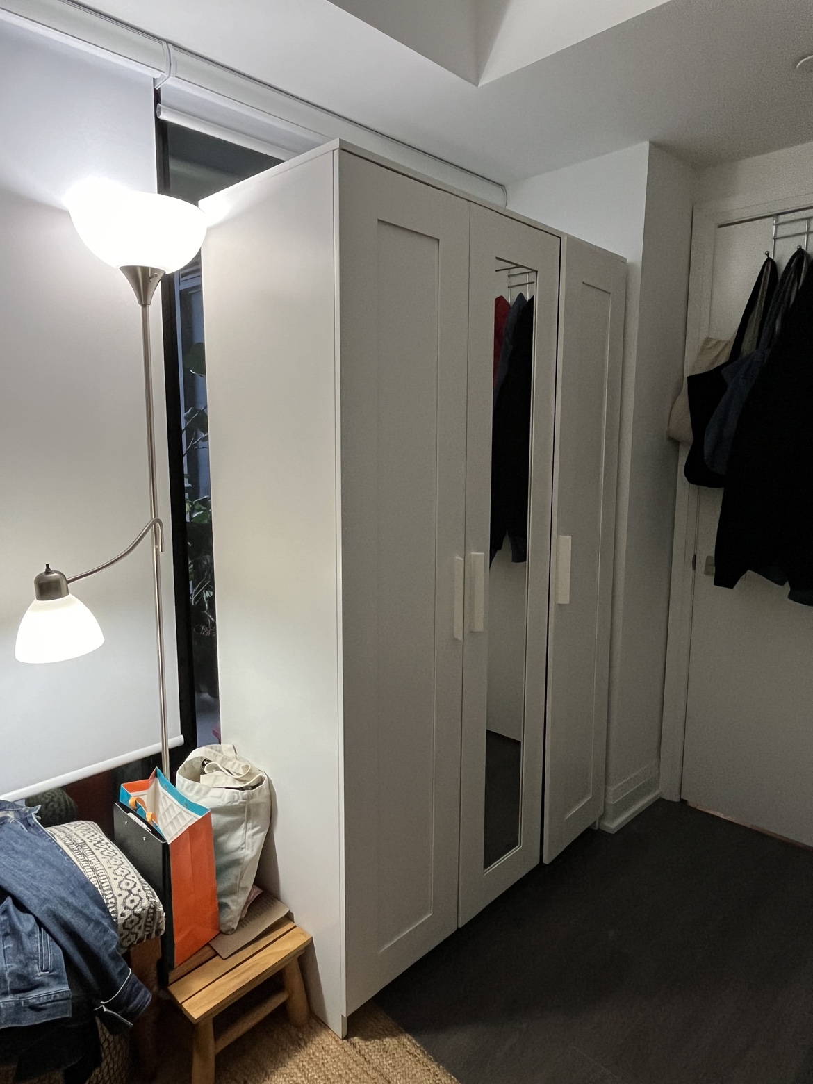 White Wardrobe with Mirror - photo 4