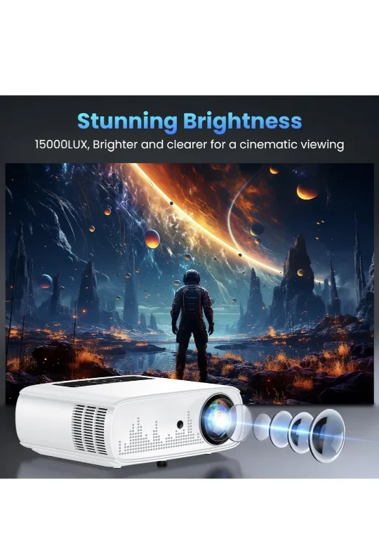Mini Projector with Bluetooth, WiFi and Mirrorcast image indicator(6)