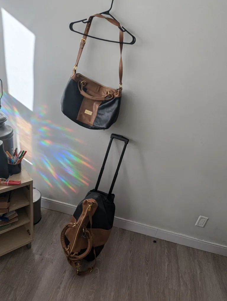 J.M. New York Rolling Carry-on Luggage and handbag/sidebag