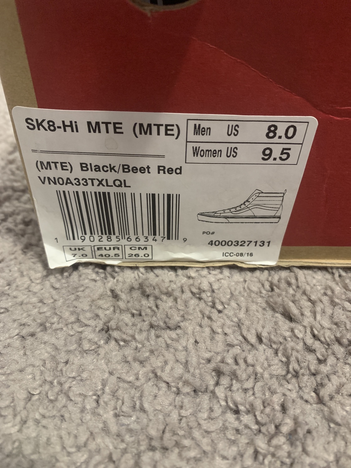 Vans SK8-Hi MTE (MTE) Black/Beet Red - photo 2
