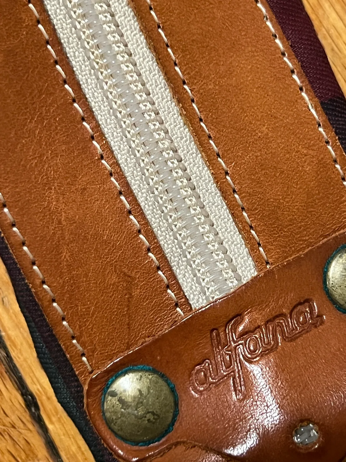 Alfana Plaid Leather Strap Tote Bag • Made in Italy image indicator(2)