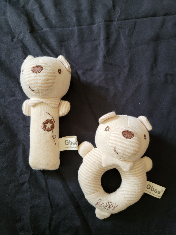 2 baby soft rattles