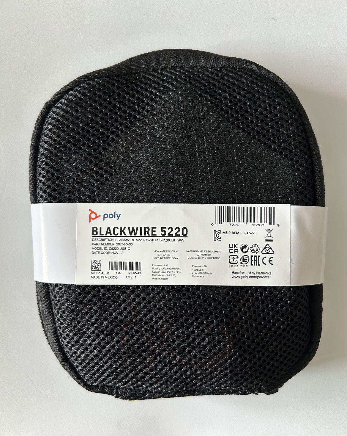 Poly Blackwire 5220 wired headset