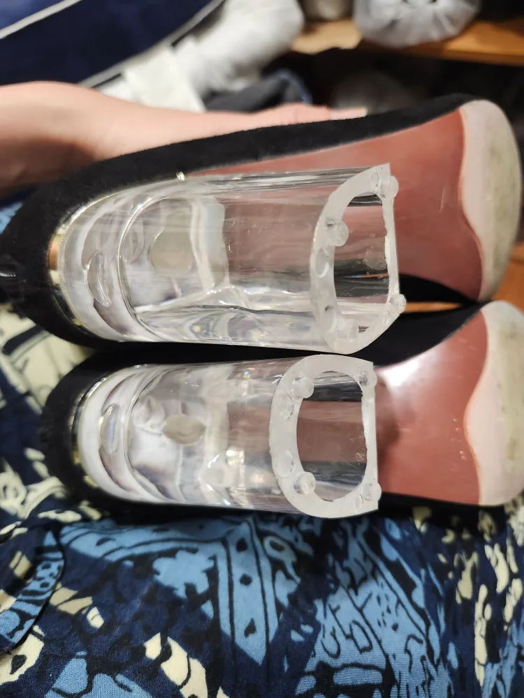 Ego Black Suede Booties with Clear Heel image indicator(4)