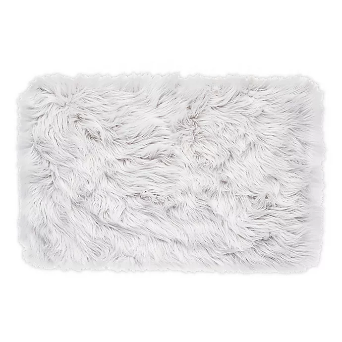 Arctic Grey Fur Accent Rug - 2ft x 3ft - Brand New - photo 2