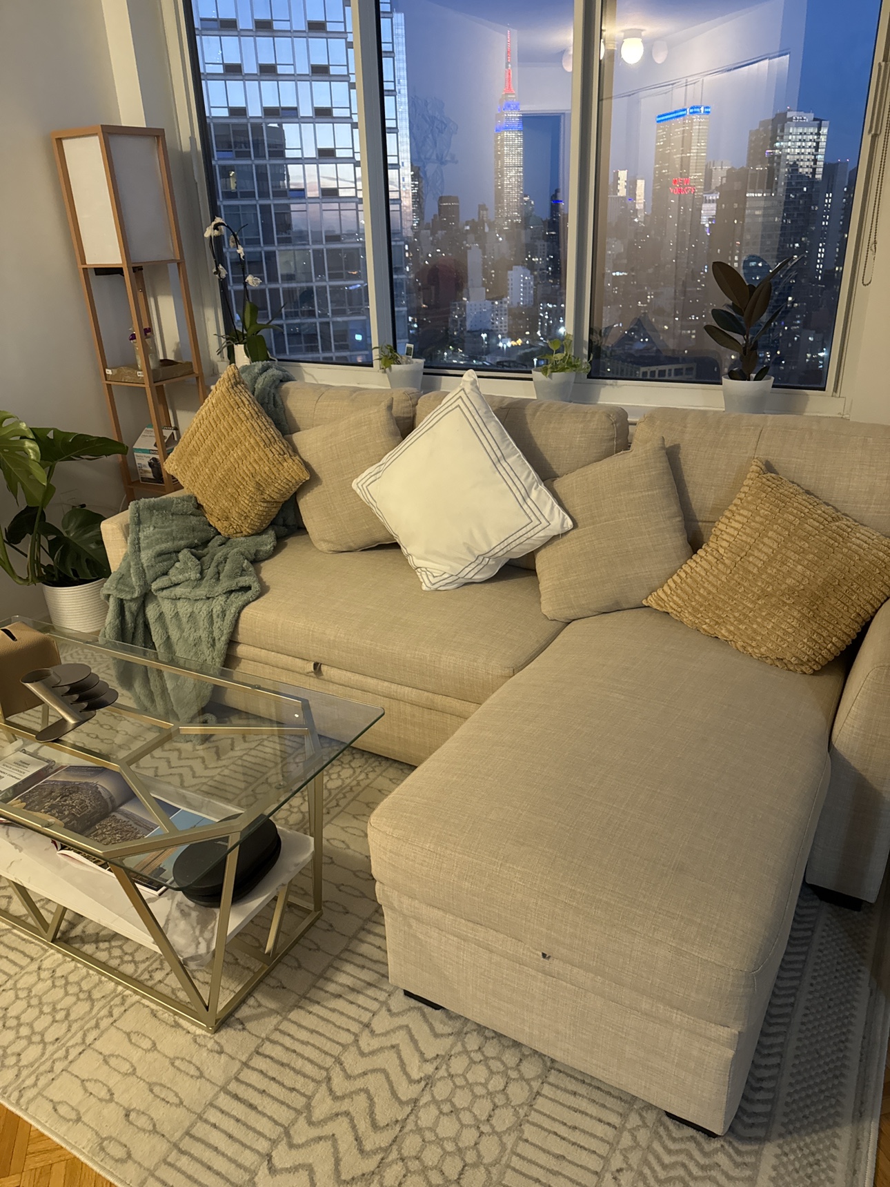 Beige Sectional Sofa Bed