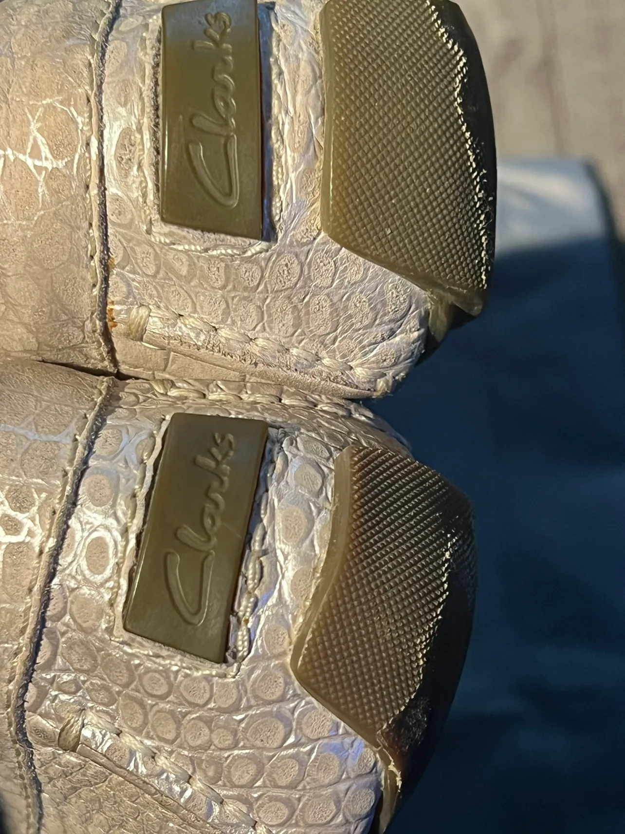 Clarks Women's White Leather Loafers image indicator(2)