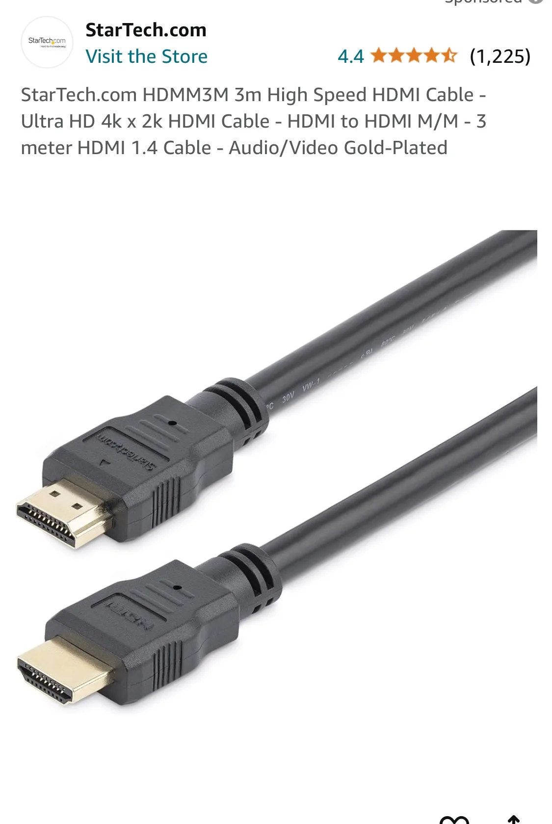 StarTech 10ft HDMI Cable thumbnail