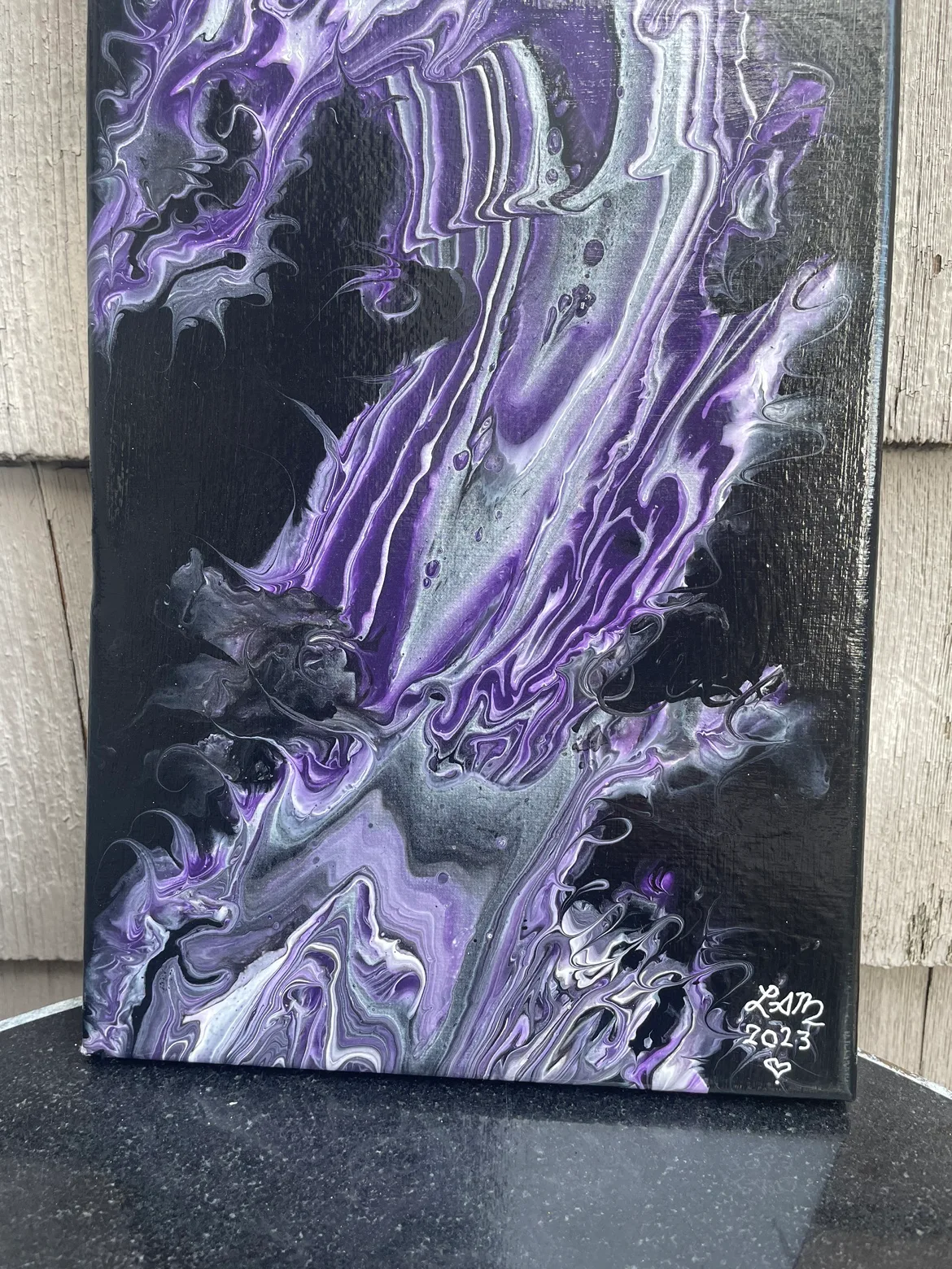 Purple Dragon Acrylic Pour Painting image indicator(4)
