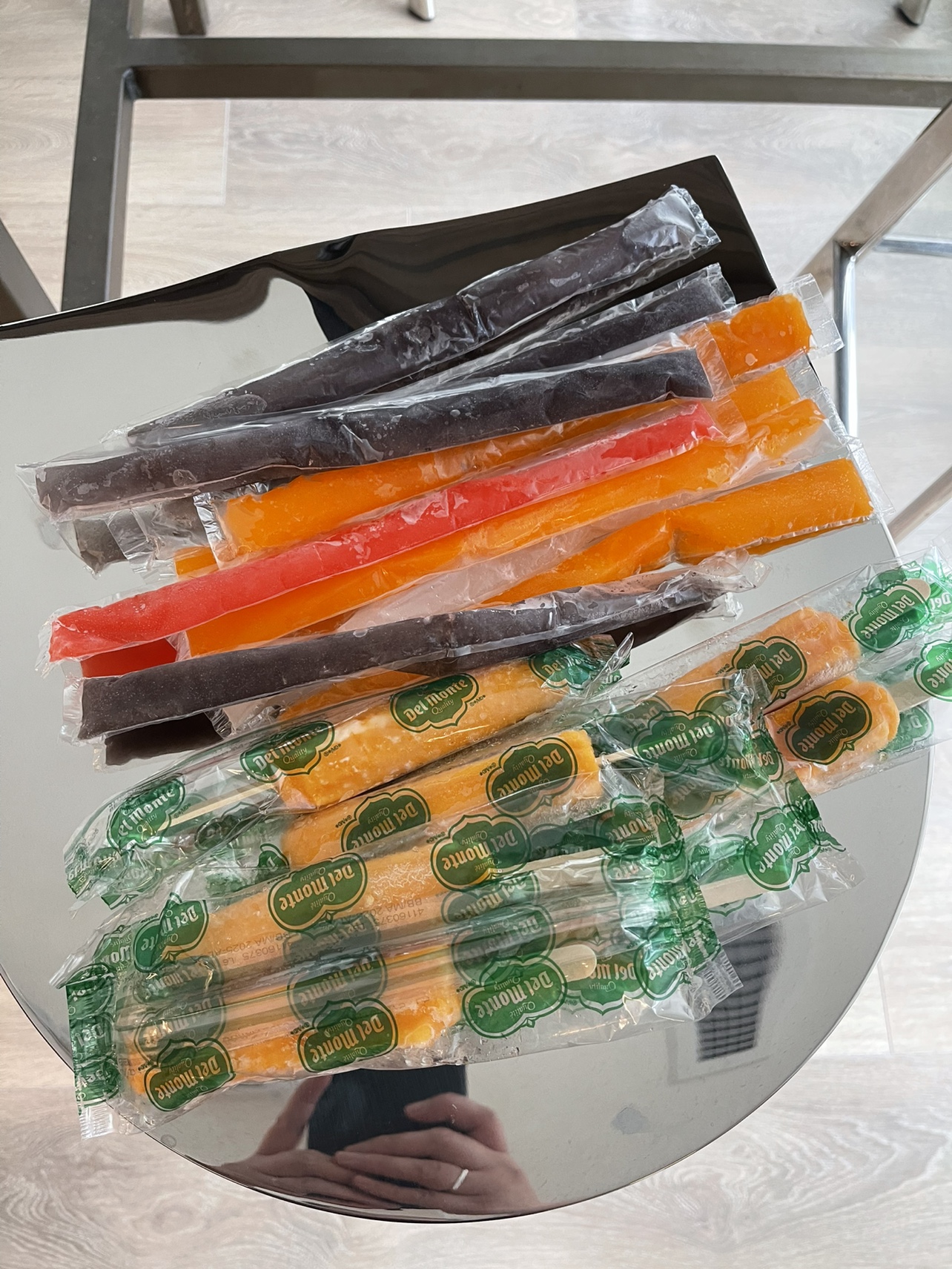 free // assorted freezies and mango flavoured popsicles