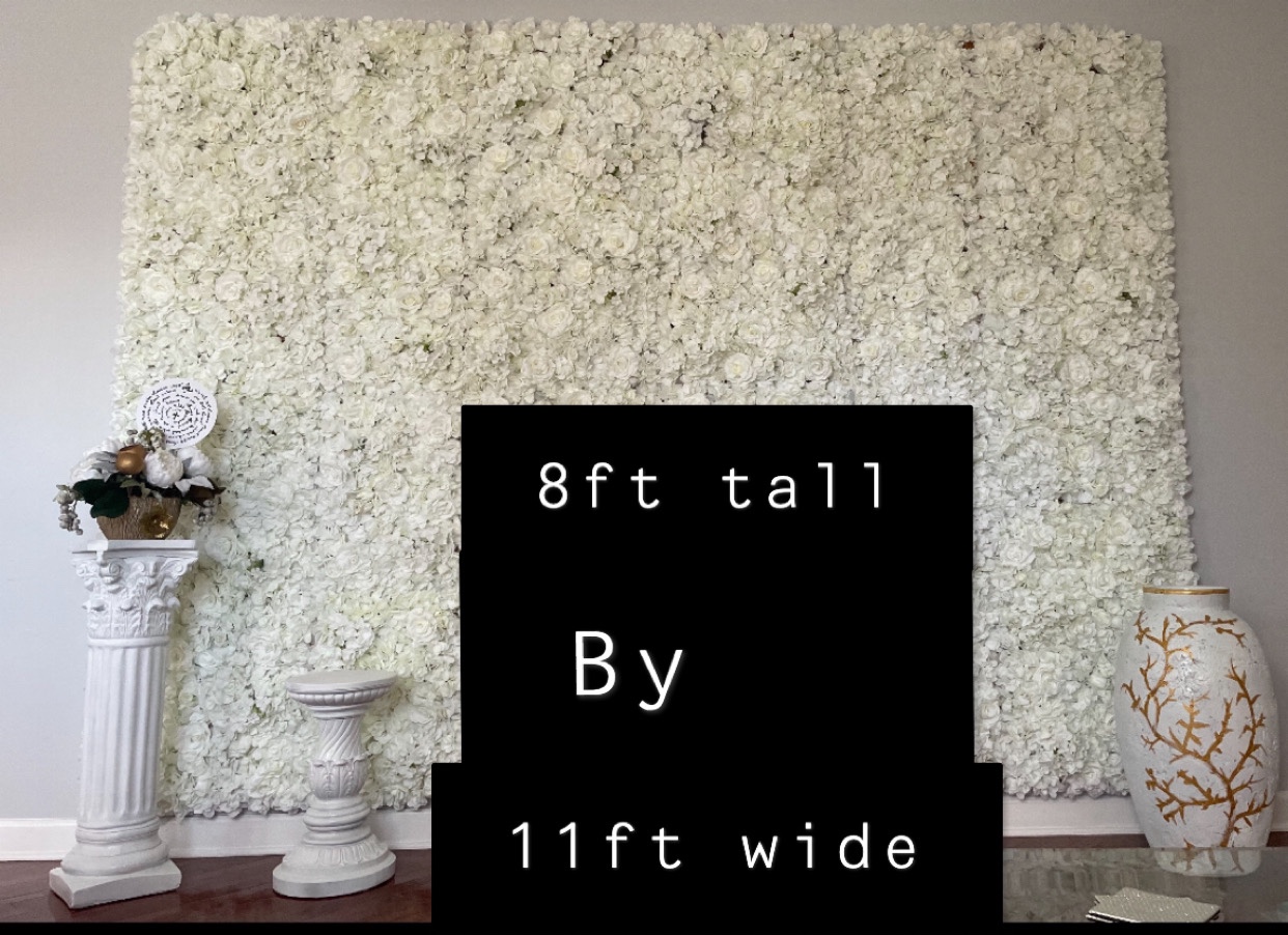 White Floral Wall backdrop - photo 3