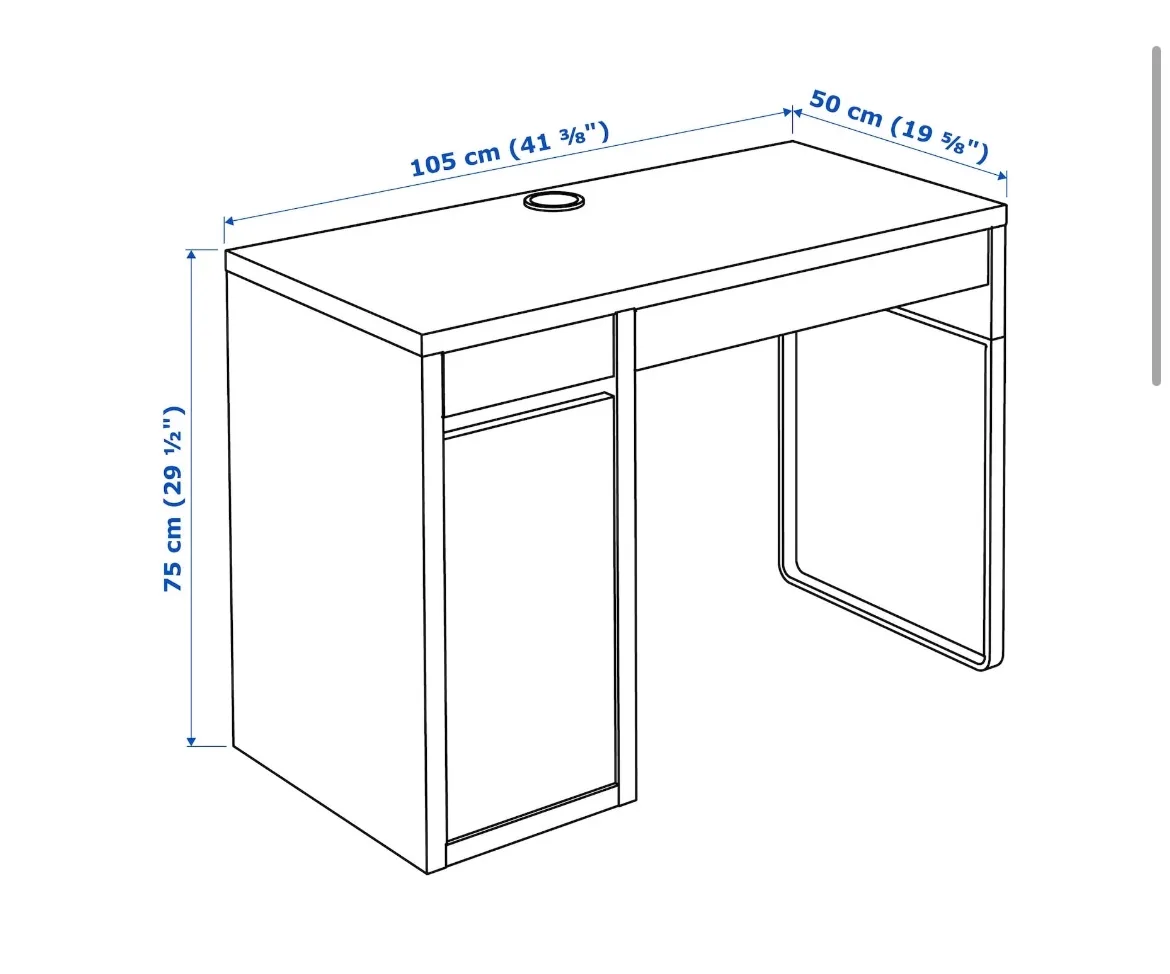 IKEA White Desk with Drawer and Cabinet (Pick Up Only) thumbnail