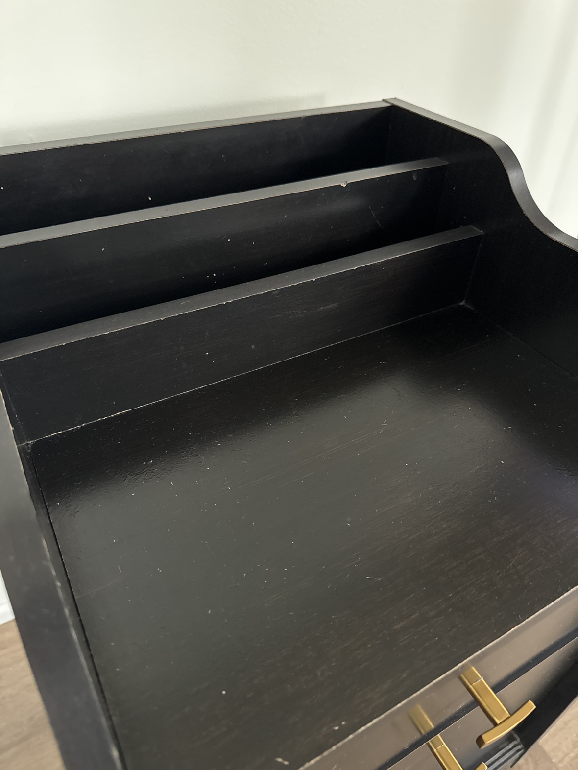 Black night stand with 2 drawers. - photo 4