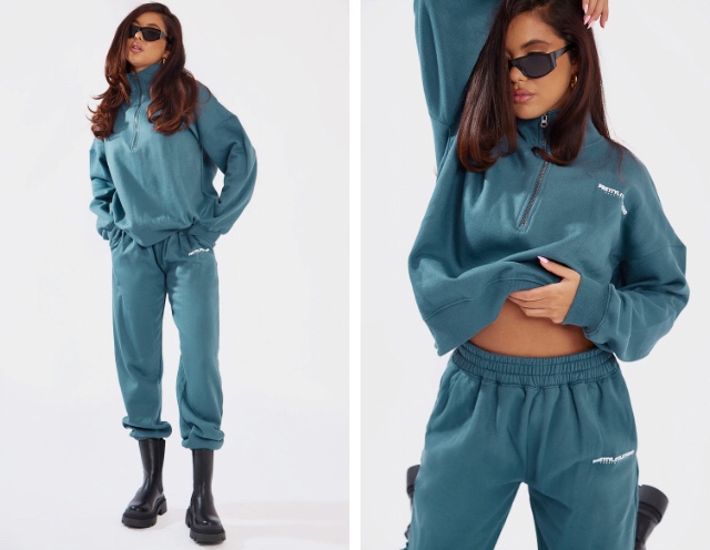 PrettyLittleThing Teal Blue Sweatsuit - photo 3