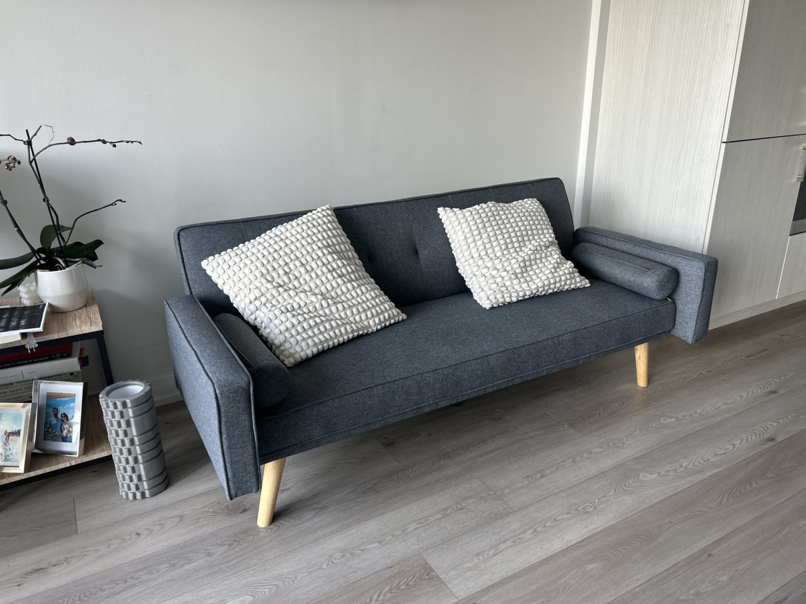 Grey Futon Sofa bed pick up only - photo 2