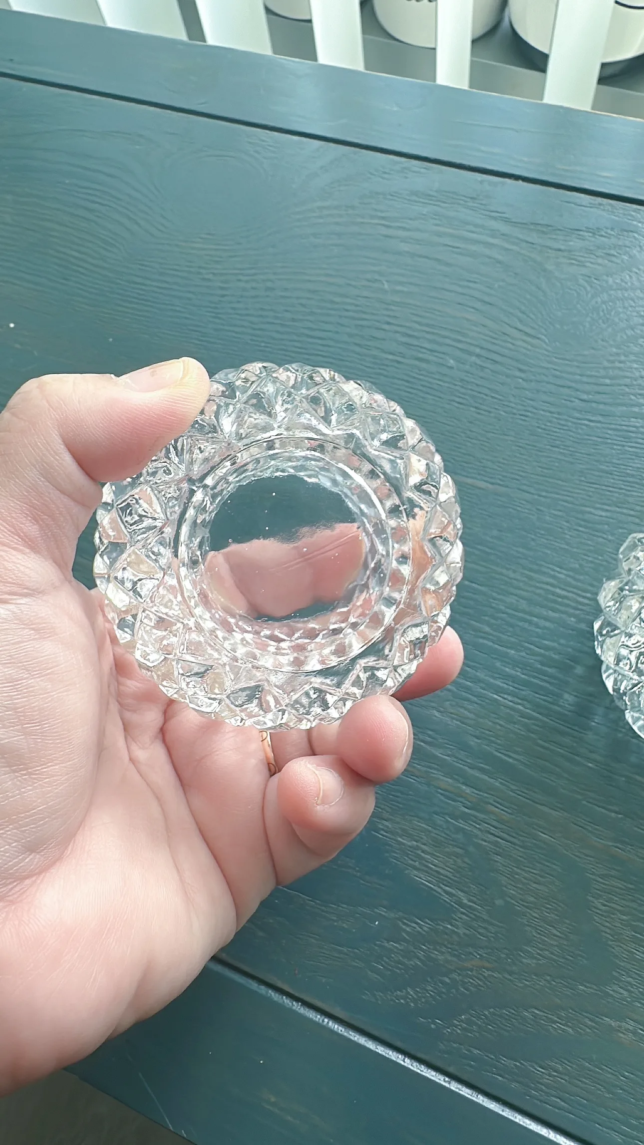 SET of 2 Clear Glass Tealight Candle Holders image indicator(5)