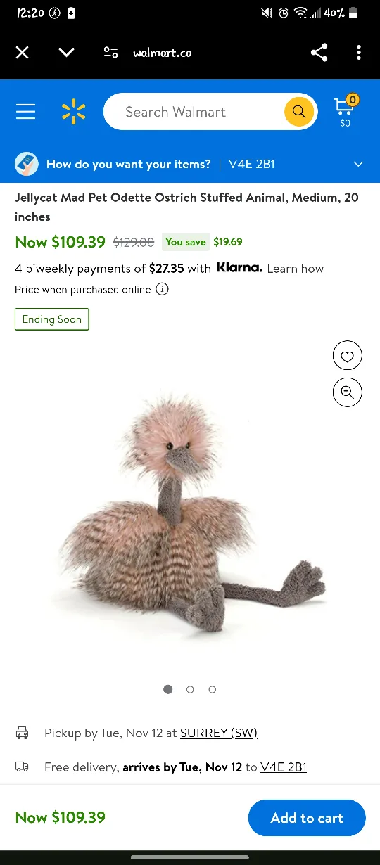 Jellycat Mad Pet Odette Ostrich Stuffed Animal image indicator(5)