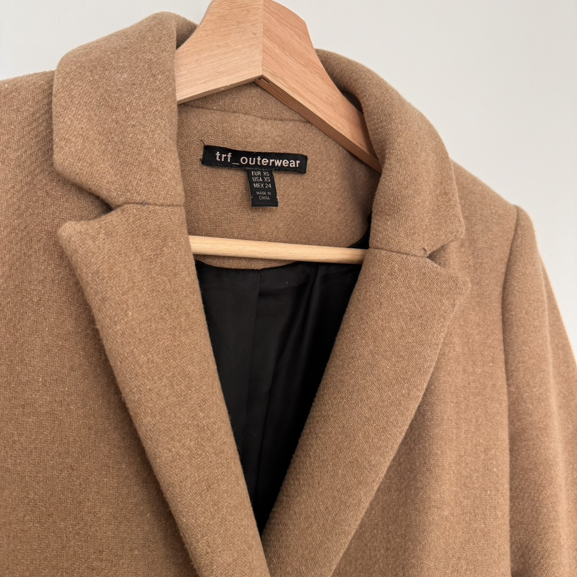 Zara TRF Outerwear Wool Blend Camel Coat Size XS - photo 3