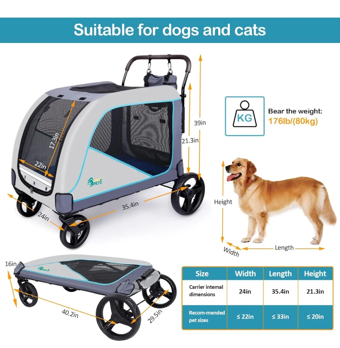 Dog Stroller - extra large size (open box - new) image indicator(3)
