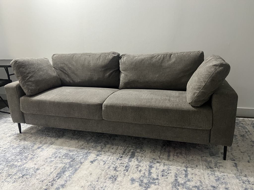 Gray Sofa with Black Legs - photo 2