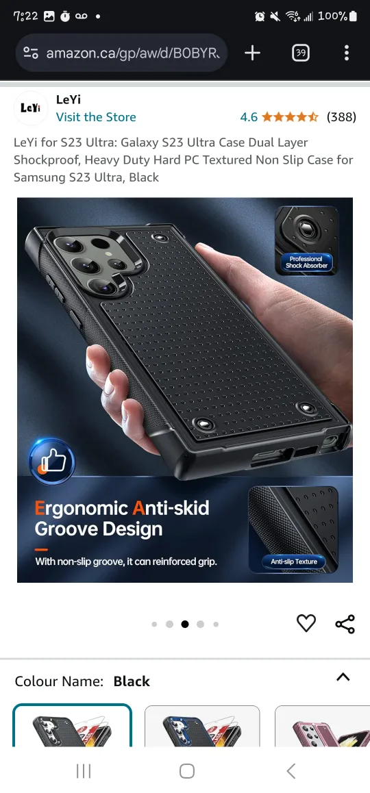 LeYi Galaxy S23 Ultra Case Black image indicator(4)