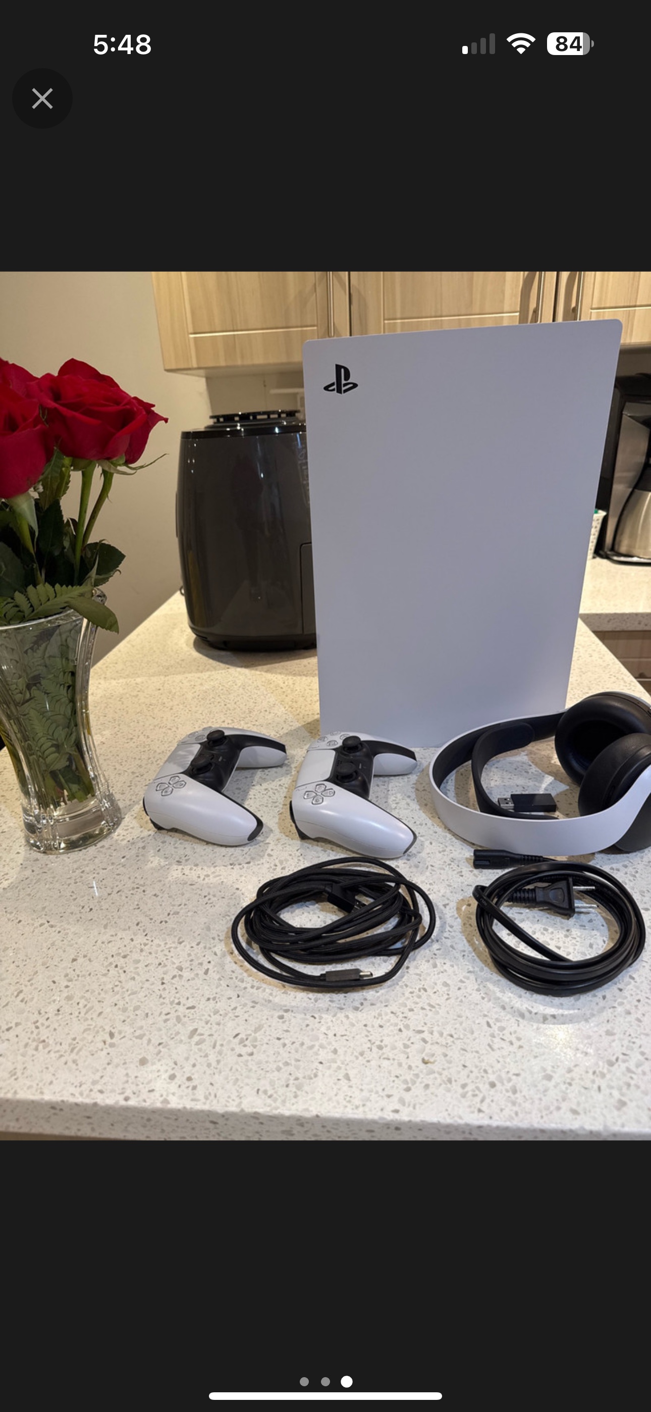 PS5 Console with 2 Controllers and Headset
