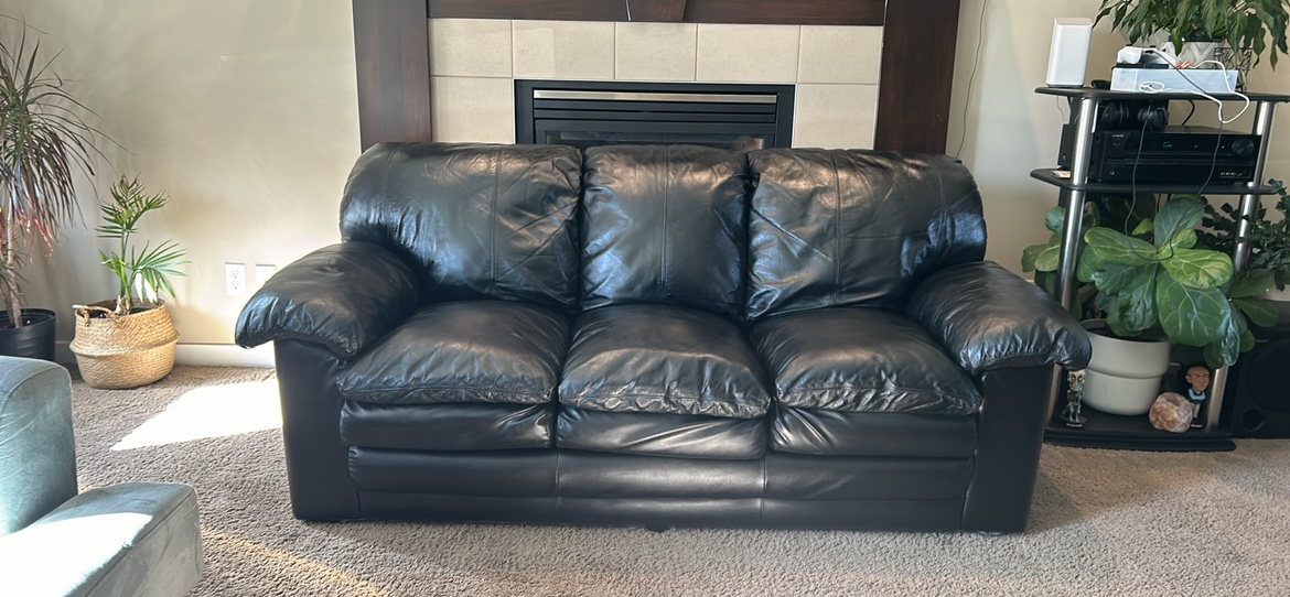 Black Leather Sofa