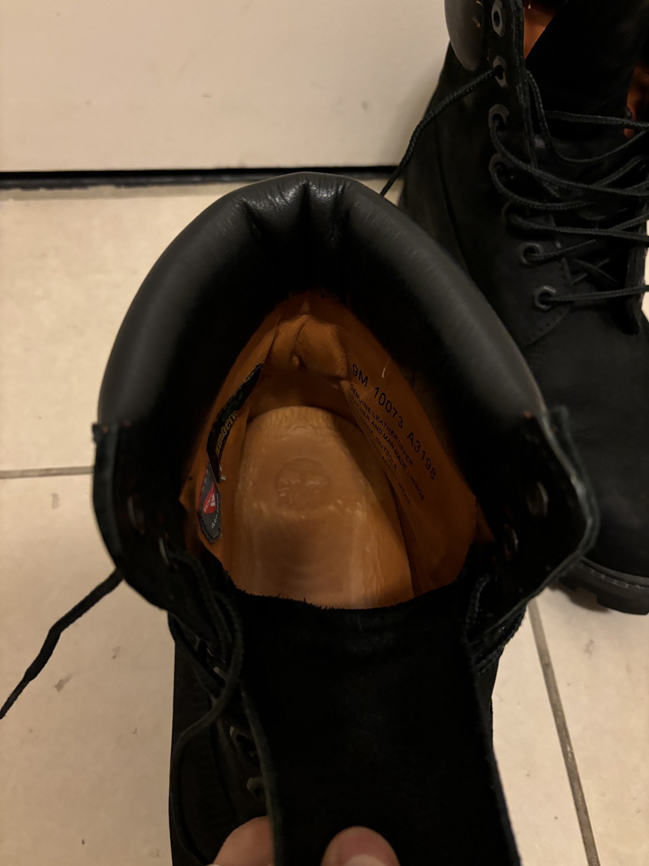 Men's Black Timberland Boots Size 9 - photo 3