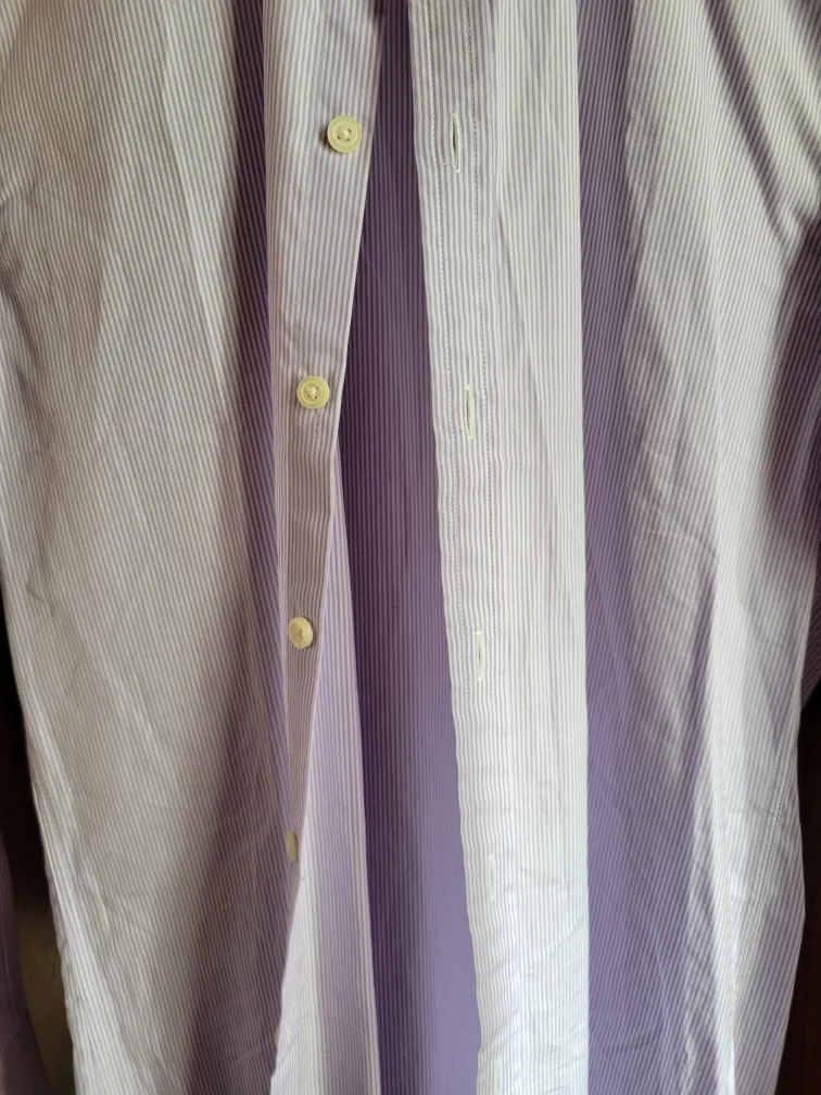 Charles Tyrwhitt Men's Lilac Striped Oxford Shirt Slim Fit 15/34 image indicator(4)