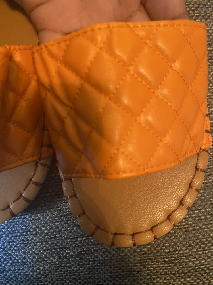 Orange quilted slip-on sandals - photo 3
