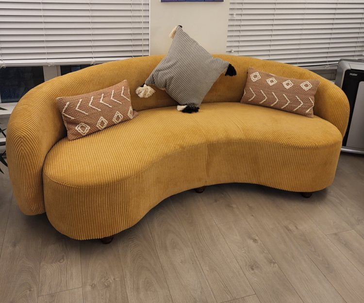 Brand new Mustard Yellow Curved Sofa - photo 2