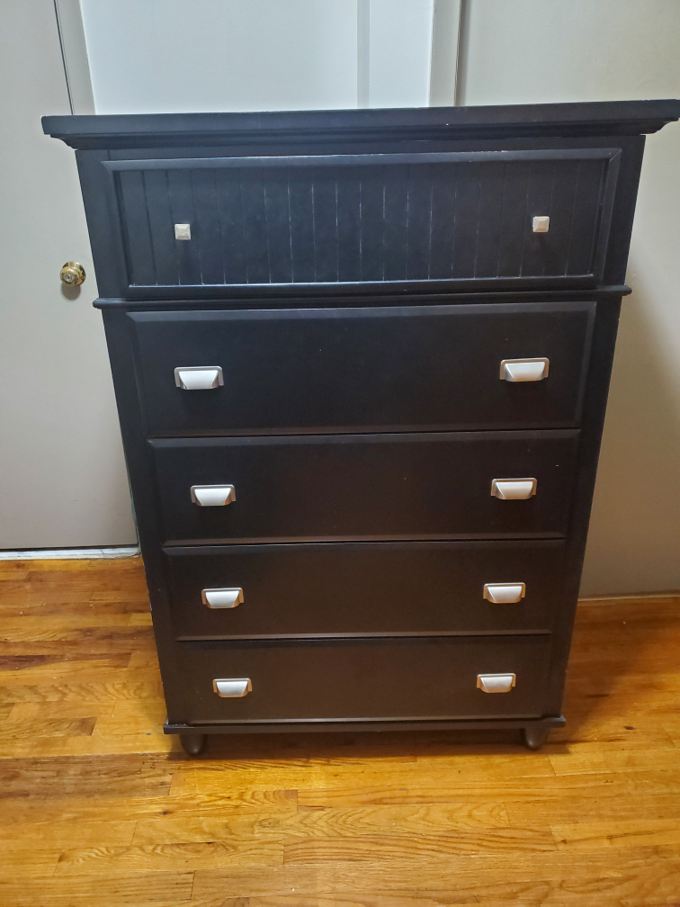Black Chest of Drawers with Mirror