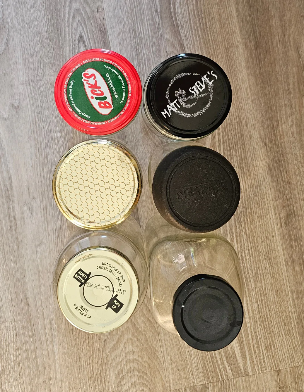 6 Glass Jars including milk or juice jar image indicator(2)