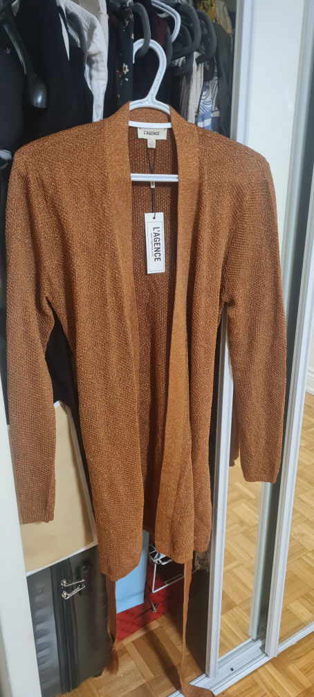 L'AGENCE Juni Tassel Belt Cardigan in Bronze - photo 3