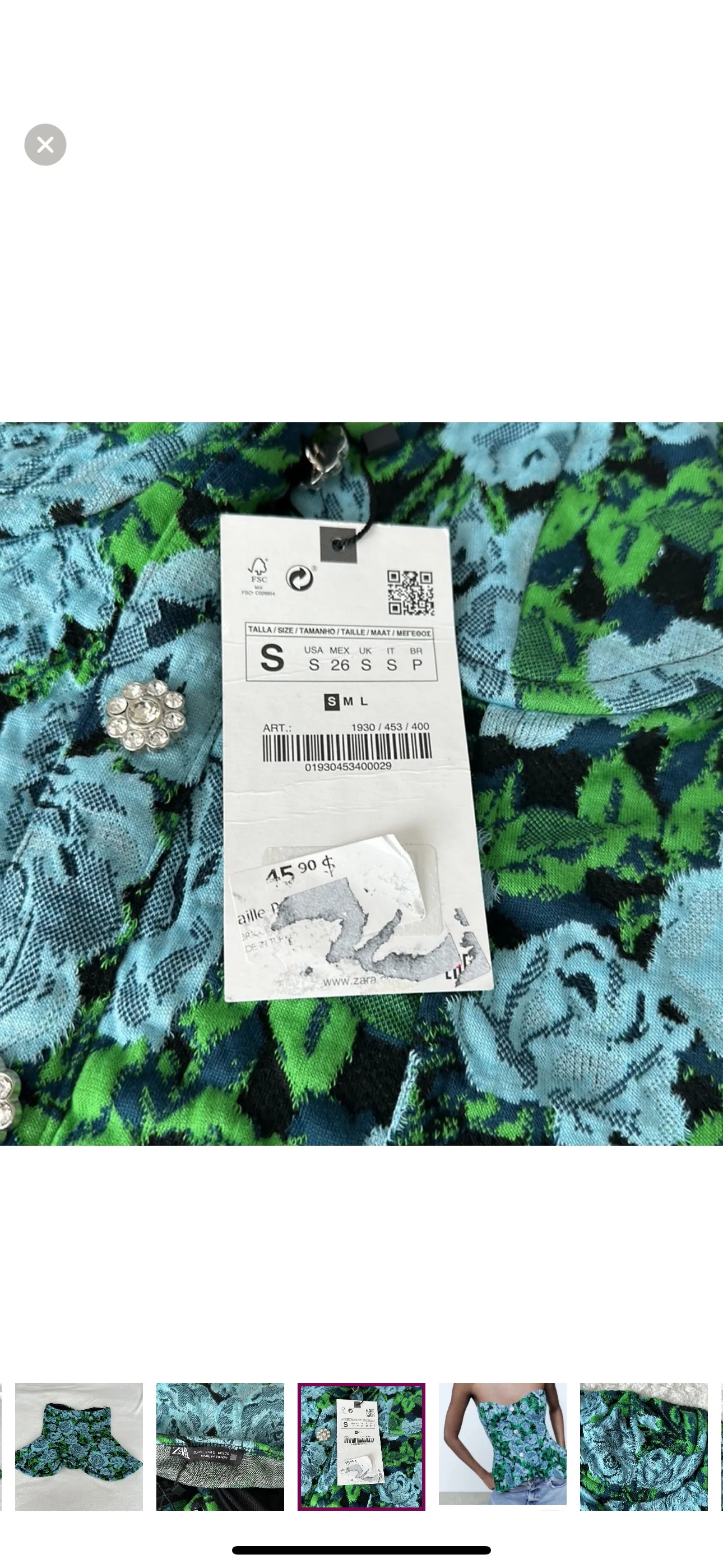 Zara Floral Strapless Top image indicator(5)