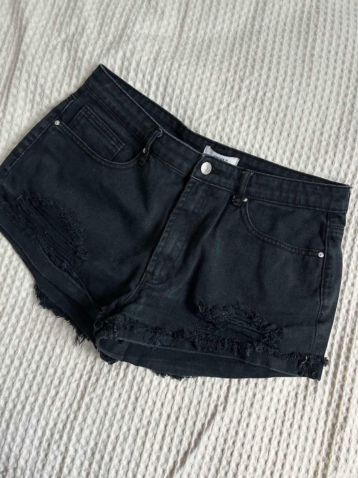 Forever 21 Black Denim Shorts