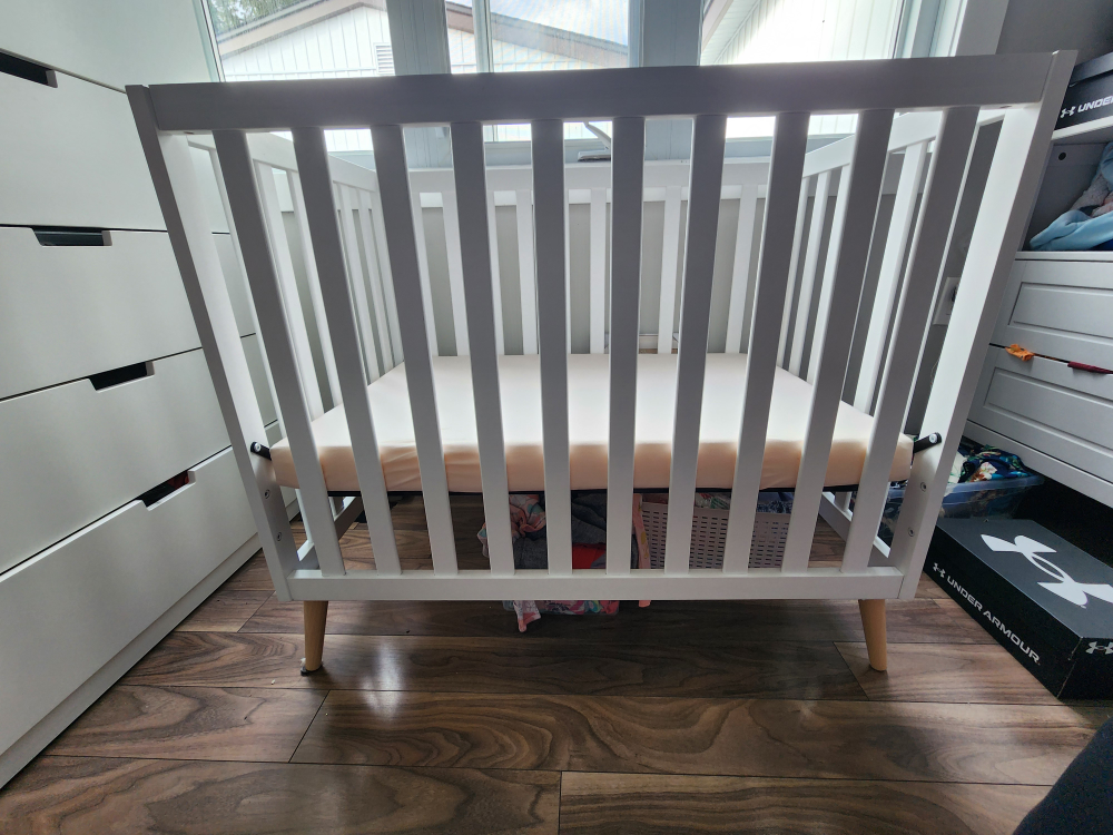 White Crib with Mattress