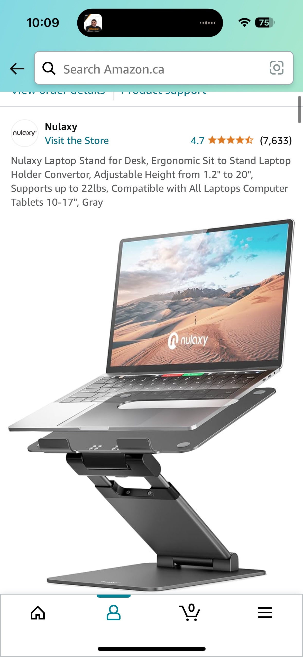 Nulaxy Laptop Stand. Angel and Height adjustable - photo 3